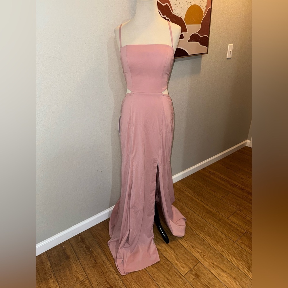 Azazie Dusty Rose bridesmaid dress style Eliana size A6